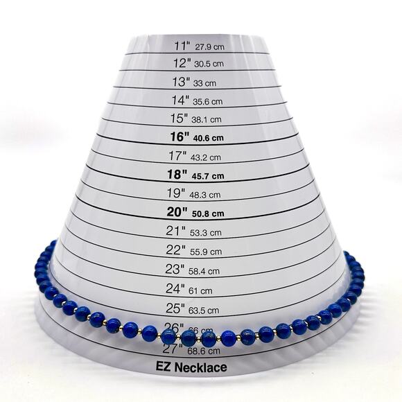 Lapis Lazuli Beaded Necklace Earring Set w 14K Gold Spacer Beads and Clasp ~58g - Picture 7 of 12